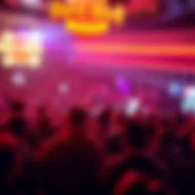 Exciting entertainment event in a packed venue with lively atmosphere