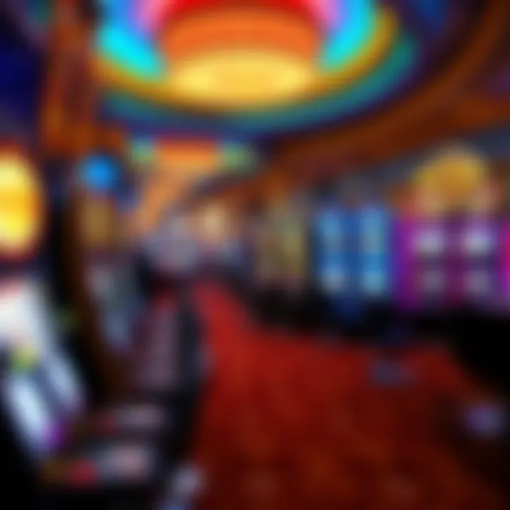 Luxurious gaming floor filled with vibrant slot machines and table games
