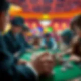 A vibrant illustration showcasing anime characters engaged in an intense poker game