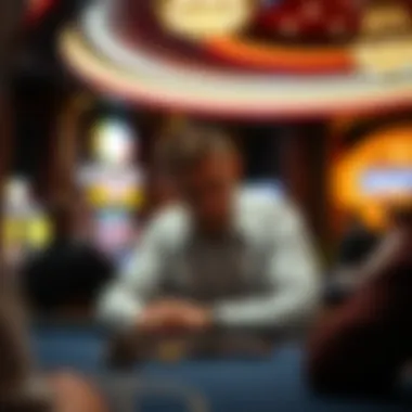 A strategic player contemplating their next move at a casino table