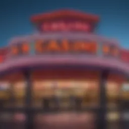 A vibrant exterior view of a prominent Indiana casino showcasing its architectural beauty.