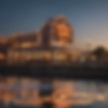 A scenic overview of the Indiana landscape featuring a casino by the river.