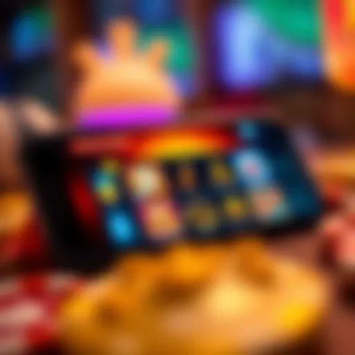 A vibrant mobile screen showcasing diverse casino game options