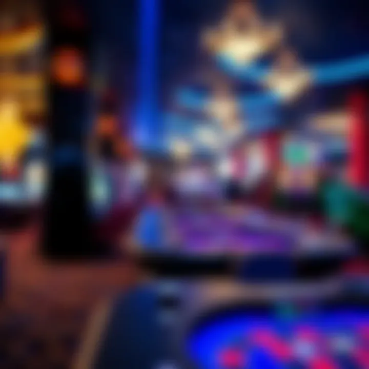 Luxurious casino environment showcasing gaming tables