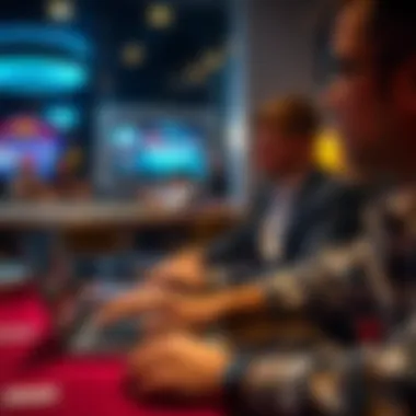 Engaging in Online Poker Player enjoying an online poker game on a laptop