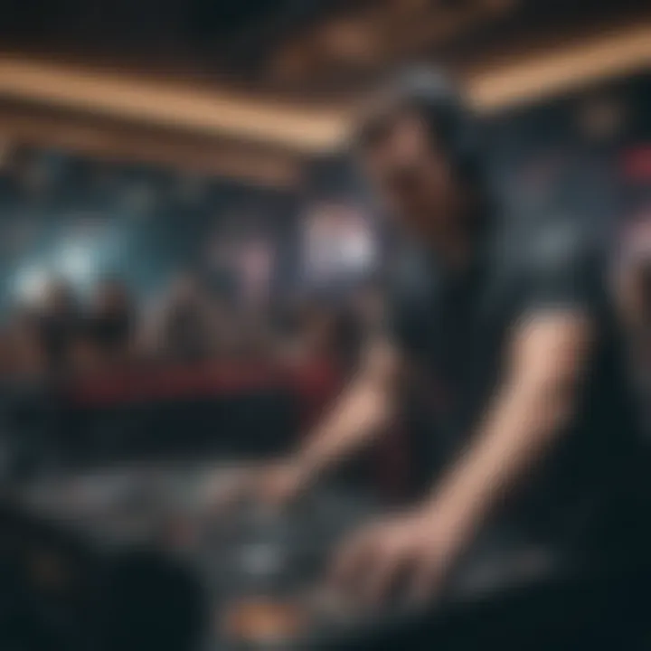 A celebrity DJ performing live at a renowned Las Vegas nightclub