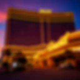 Stunning view of MGM Grand Casino exterior at dusk