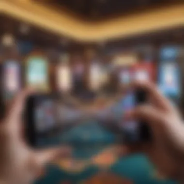 Future of Mobile Gaming A futuristic illustration representing the evolution of gaming technology