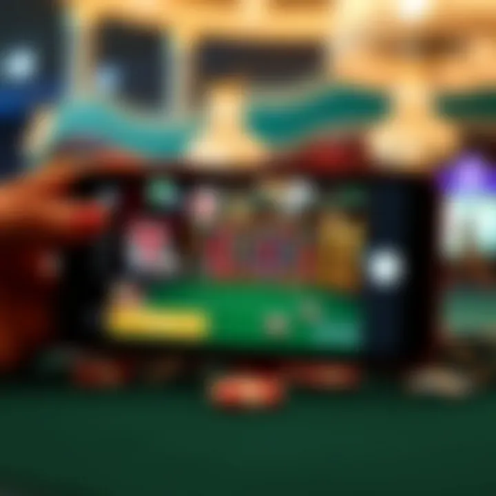 An engaging view of casino games on an iPhone screen
