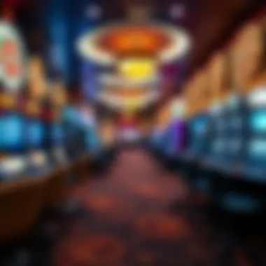 Casino gaming floor filled with vibrant slot machines and table games