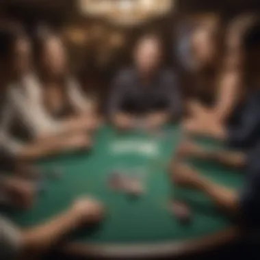 Vibrant Poker Night with Texas Hold'em A vibrant poker night scene with friends enjoying Texas Hold'em.