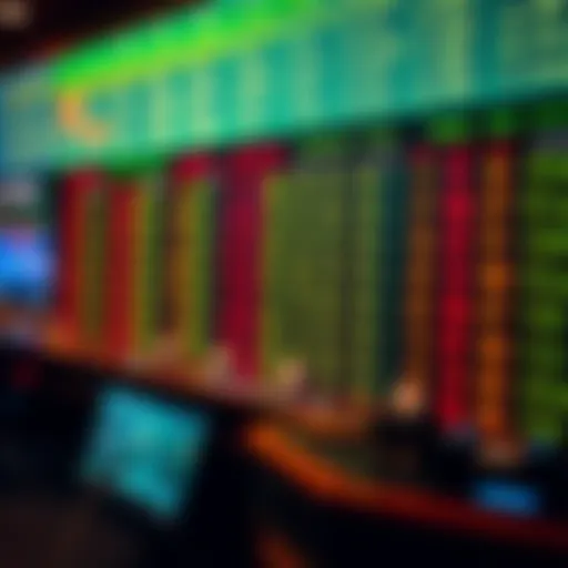 An intricate betting board showcasing various sports odds and statistics.