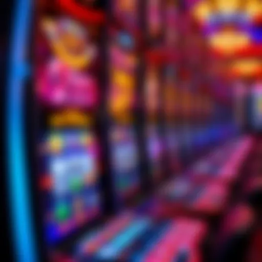 A close-up view of a modern slot machine with vibrant graphics and intricate design.