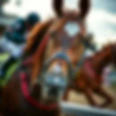 Racehorse Performance Insights Close-up of a racehorse showcasing its powerful physique