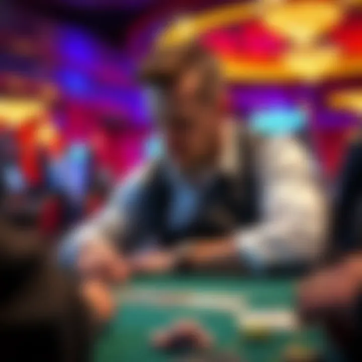 A strategic player contemplating their next move in a casino setting