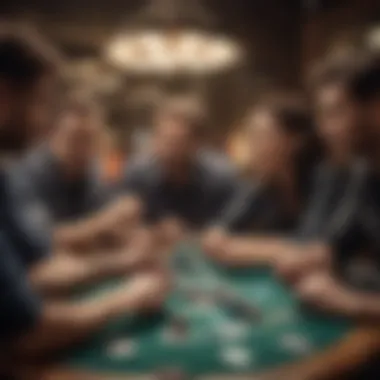 Players Engaged in Five Card Poker Match Players engaged in a five card poker match