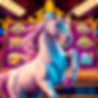 Visual representation of the Mystical Unicorn slot game interface showcasing vibrant graphics