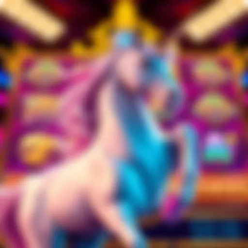 Visual representation of the Mystical Unicorn slot game interface showcasing vibrant graphics