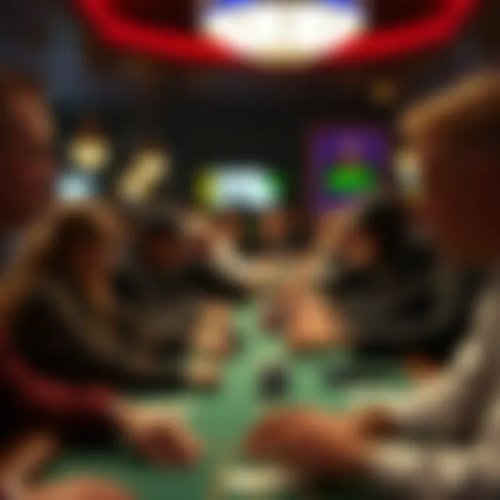 A vibrant scene of players engaged in a lively tournament