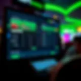 Visual representation of online betting interface