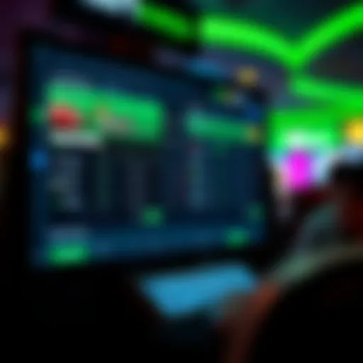 Visual representation of online betting interface