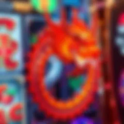 Majestic dragon symbol on a slot machine