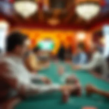 A scenic view of a poker tournament setting