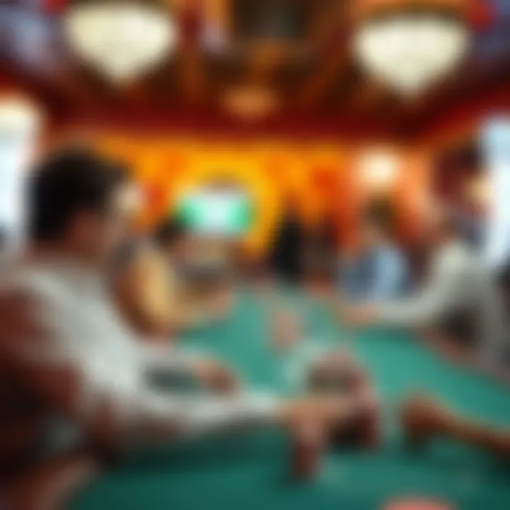 A scenic view of a poker tournament setting