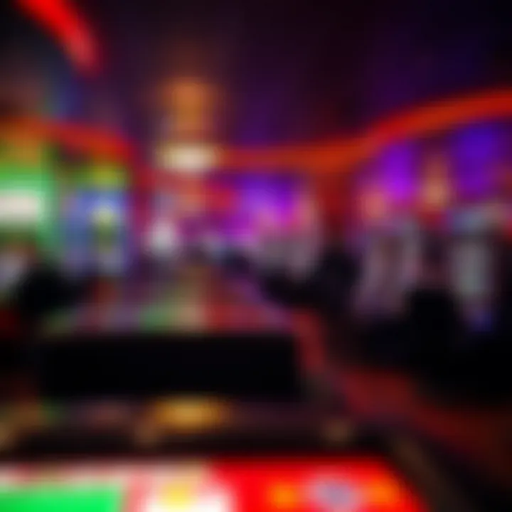 Interior of a bustling Virginia casino with gaming tables