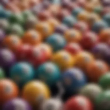 An array of colorful bingo balls ready for the game