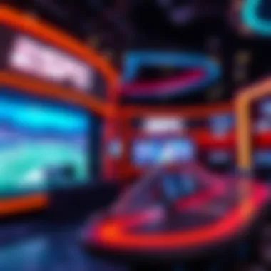 Visual representation of ESPN's sports betting show set with technology