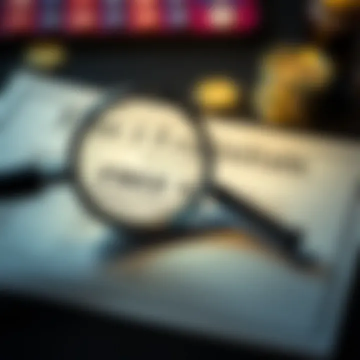 A magnifying glass over a document with legitimate free spin codes