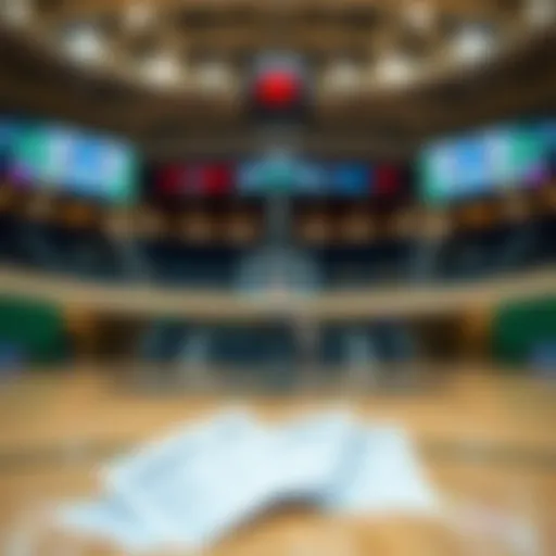 Understanding the Betting Landscape Basketball court with betting slips