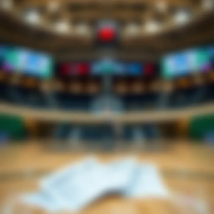 Understanding the Betting Landscape Basketball court with betting slips