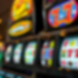 Illustration of a slot machine displaying various symbols.