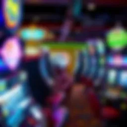 A vibrant display of various Parx slot machines in a casino setting