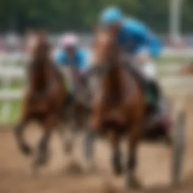 A winning horse crossing the finish line