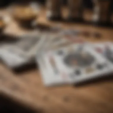 Close-up of Spades cards laid out on a table ready for play