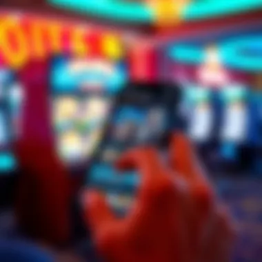 Exploring the Red Rock Casino App Interface User navigating the Red Rock Casino app on a smartphone