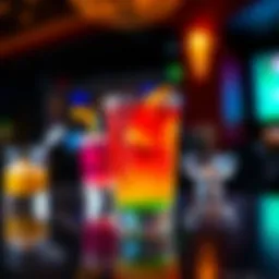 Artfully crafted cocktail with vibrant colors