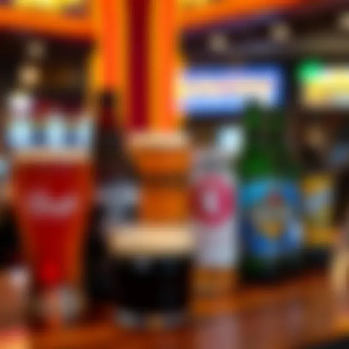 Selection of craft beers on display