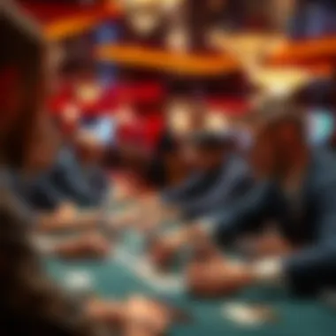 Thrilling Action in a Poker Tournament Engaged players participating in a thrilling poker tournament