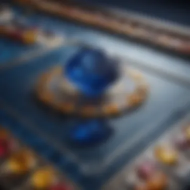 The Intersection of Sapphires and Gaming Culture A vibrant sapphire gemstone surrounded by glimmering chips on a gaming table