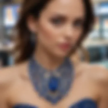 The Allure of Sapphire in Las Vegas Jewelry A stunning display of sapphires in a luxurious Las Vegas jewelry store