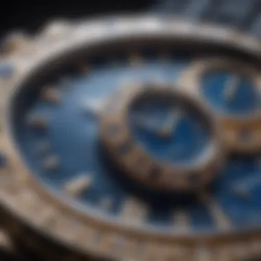 Timeless Luxury: Sapphires in Vegas Watches A close-up of sapphires set in high-end luxury watches displayed in Vegas