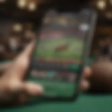 Illustration showcasing live betting features on a sports book app