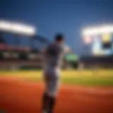 Baseball field with teams in action during the World Series