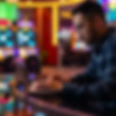 Data Analysis for Strategic Betting A person analyzing data on a laptop related to slot games