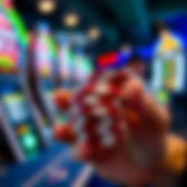 A hand holding a stack of casino chips ready for gameplay