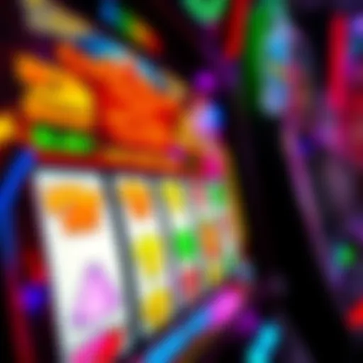 Close-up of a slot machine screen showcasing vibrant graphics